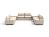 Modular Cero Reclining Sectionals | 6-Piece Beige Linen Large Space U-Shaped Sectionals 6-Seater