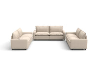 Modular Cero Reclining Sectionals | 6-Piece Beige Linen Large Space U-Shaped Sectionals 6-Seater