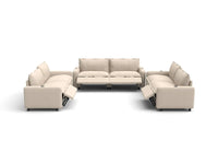 Modular Cero Reclining Sectionals | 6-Piece Beige Linen Large Space U-Shaped Sectionals 6-Seater