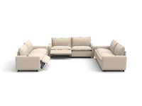 Modular Cero Reclining Sectionals | 6-Piece Beige Linen Large Space U-Shaped Sectionals 6-Seater