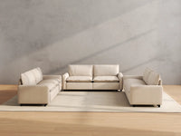 Modular Cero Modular Sectionals | 6-Piece Beige Linen Large Space U-Shaped Sectionals 6-Seater