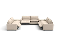 Modular Cero Reclining Sectionals | 6-Piece Beige Linen Large Space U-Shaped Sectionals 6-Seater