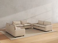 Modular Cero Modular Sectionals | 6-Piece Beige Linen Large Space U-Shaped Sectionals 6-Seater