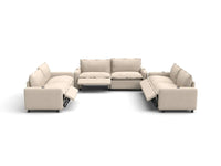 Modular Cero Reclining Sectionals | 6-Piece Beige Linen Large Space U-Shaped Sectionals 6-Seater