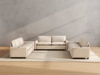 Modular Cero Reclining Sectionals | 6-Piece Beige Linen Large Space U-Shaped Sectionals 6-Seater