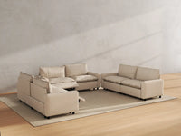 Modular Cero Reclining Sectionals | 6-Piece Beige Linen Large Space U-Shaped Sectionals 6-Seater