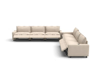 Modular Cero Reclining Sectionals | 6-Piece Beige Linen Large Space V-Shaped Sectionals 6-Seater