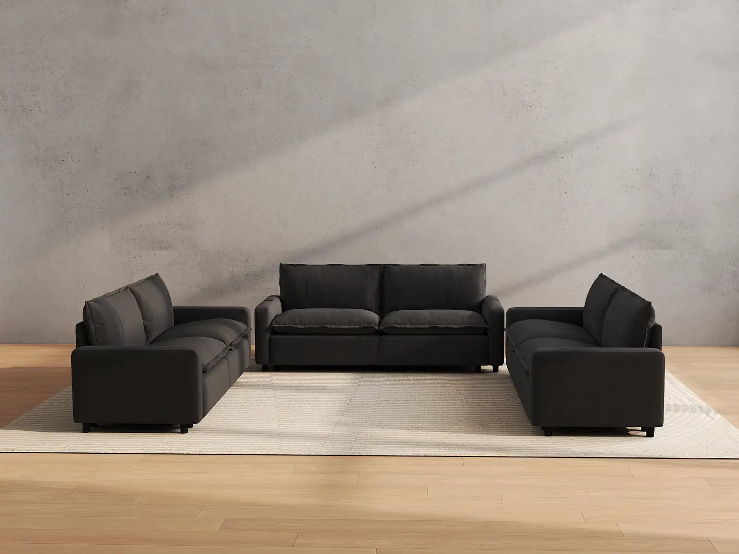 Modular Cero Reclining Sectionals | 6-Piece Grey Linen Grand Estate U-Shaped Sectionals 6-Seater