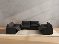 Modular Cero Reclining Sectionals | 6-Piece Grey Linen Grand Estate U-Shaped Sectionals 6-Seater