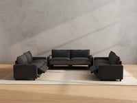 Modular Cero Reclining Sectionals | 6-Piece Grey Linen Grand Estate U-Shaped Sectionals 6-Seater