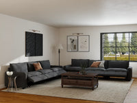 Modular Cero Reclining Sectionals | 6-Piece Grey Linen Grand Estate V-Shaped Sectionals 6-Seater