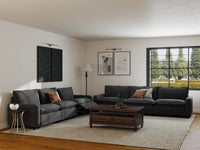 Modular Cero Reclining Sectionals | 6-Piece Grey Linen Grand Estate V-Shaped Sectionals 6-Seater