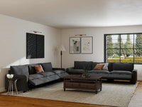 Modular Cero Reclining Sectionals | 6-Piece Grey Linen Grand Estate V-Shaped Sectionals 6-Seater