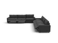 Modular Cero Reclining Sectionals | 6-Piece Grey Linen Grand Estate V-Shaped Sectionals 6-Seater