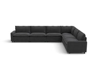 Modular Cero Reclining Sectionals | 6-Piece Grey Linen Grand Estate V-Shaped Sectionals 6-Seater
