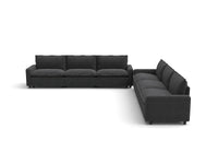 Modular Cero Reclining Sectionals | 6-Piece Grey Linen Grand Estate V-Shaped Sectionals 6-Seater