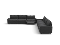 Modular Cero Reclining Sectionals | 6-Piece Grey Linen Grand Estate V-Shaped Sectionals 6-Seater