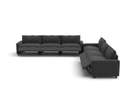 Modular Cero Reclining Sectionals | 6-Piece Grey Linen Grand Estate V-Shaped Sectionals 6-Seater