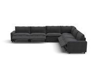 Modular Cero Reclining Sectionals | 6-Piece Grey Linen Grand Estate V-Shaped Sectionals 6-Seater