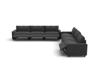 Modular Cero Reclining Sectionals | 6-Piece Grey Linen Grand Estate V-Shaped Sectionals 6-Seater