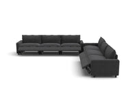 Modular Cero Reclining Sectionals | 6-Piece Grey Linen Grand Estate V-Shaped Sectionals 6-Seater