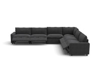 Modular Cero Reclining Sectionals | 6-Piece Grey Linen Grand Estate V-Shaped Sectionals 6-Seater