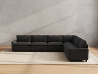 Modular Cero Recliner Sectional Sofa | 6-Piece Grey Linen Grand Estate V-Shaped Sectionals 6-Seater