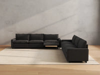 Modular Cero Reclining Sectionals | 6-Piece Grey Linen Grand Estate V-Shaped Sectionals 6-Seater