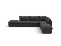 Modular Cero Modular Sectionals | 6-Piece Grey Linen Home Living L-Shaped Sectionals 4-Seater with 2-Ottomans