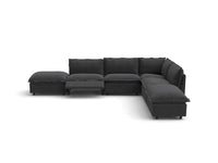 Modular Cero Reclining Sectionals | 6-Piece Grey Linen Home Living L-Shaped Sectionals 4-Seater with 2-Ottomans