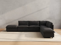 Modular Cero Modular Sectionals | 6-Piece Grey Linen Home Living L-Shaped Sectionals 4-Seater with 2-Ottomans
