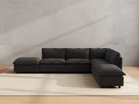 Modular Cero Reclining Sectionals | 6-Piece Grey Linen Home Living L-Shaped Sectionals 4-Seater with 2-Ottomans