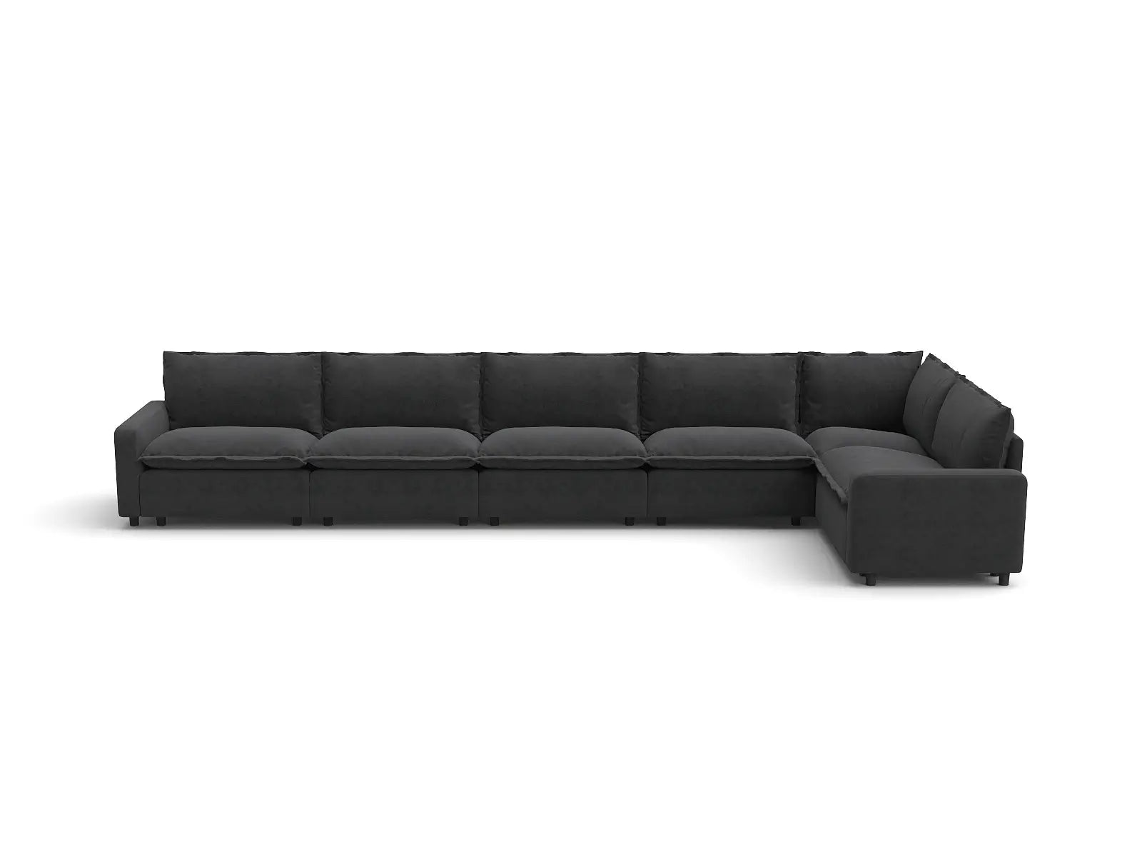 Modular Cero Sectional Modular Couch | 6-Piece Grey Linen Home Living L-Shaped Sectionals 6-Seater