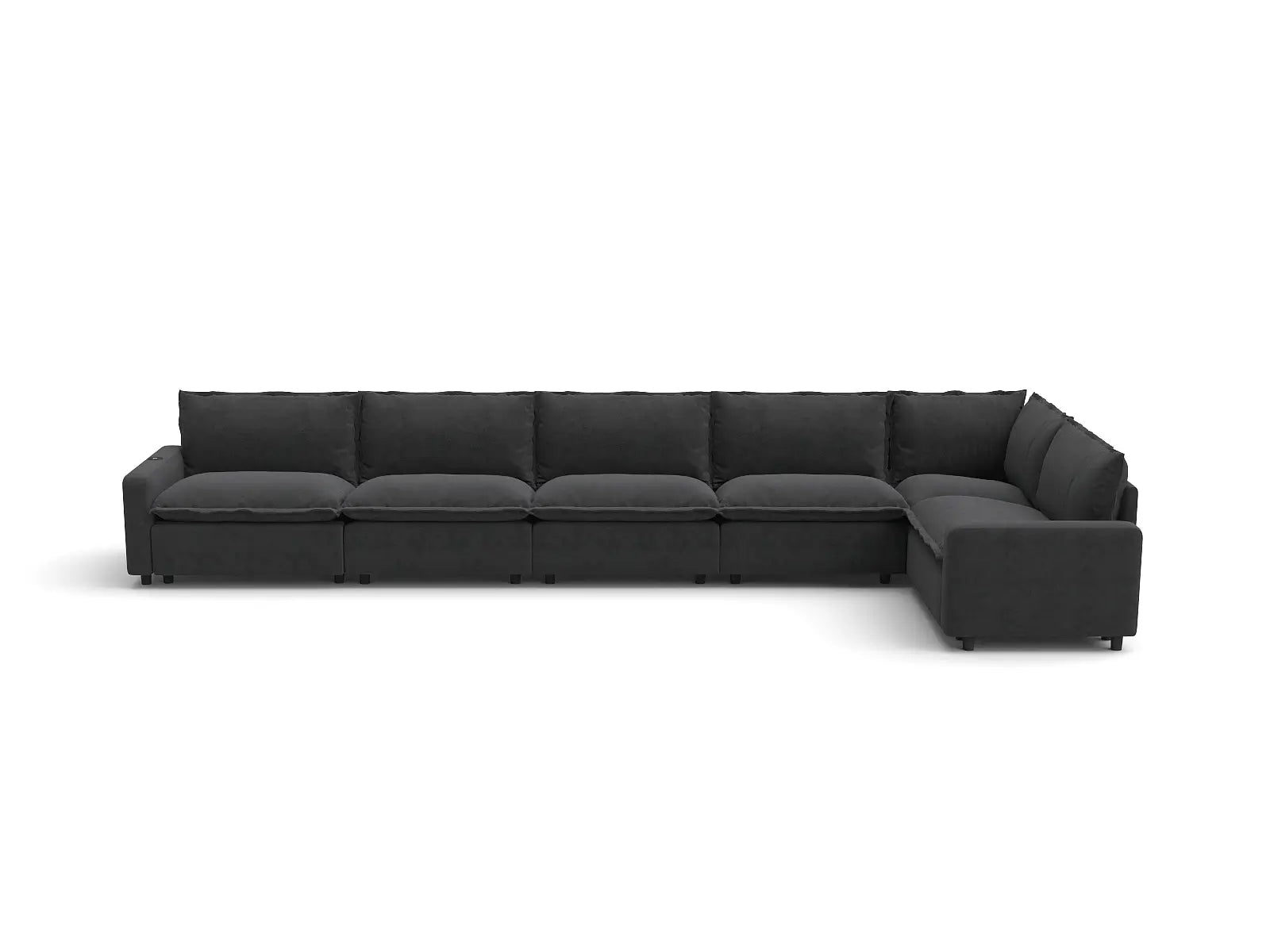 Modular Cero Reclining Sectionals | 6-Piece Grey Linen Home Living L-Shaped Sectionals 6-Seater