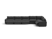 Modular Cero Reclining Sectionals | 6-Piece Grey Linen Home Living L-Shaped Sectionals 6-Seater