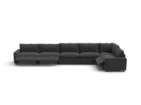 Modular Cero Reclining Sectionals | 6-Piece Grey Linen Home Living L-Shaped Sectionals 6-Seater