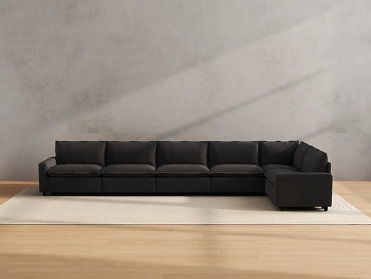 Modular Cero Modular Sectionals | 6-Piece Grey Linen Home Living L-Shaped Sectionals 6-Seater