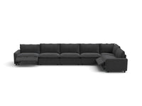 Modular Cero Sectional Recliner | 6-Piece Grey Linen Home Living L-Shaped Sectionals 6-Seater