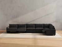Modular Cero Reclining Sectionals | 6-Piece Grey Linen Home Living L-Shaped Sectionals 6-Seater