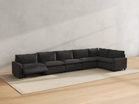 Modular Cero Reclining Sectionals | 6-Piece Grey Linen Home Living L-Shaped Sectionals 6-Seater