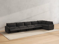 Modular Cero Reclining Sectionals | 6-Piece Grey Linen Home Living L-Shaped Sectionals 6-Seater