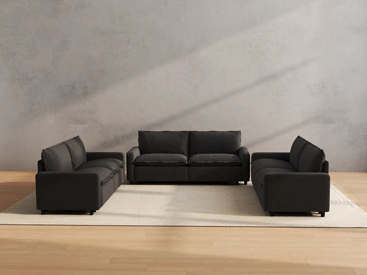 Modular Cero Modular Sectionals | 6-Piece Grey Linen Large Space U-Shaped Sectionals 6-Seater