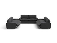 Modular Cero Reclining Sectionals | 6-Piece Grey Linen Large Space U-Shaped Sectionals 6-Seater