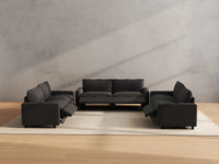 Modular Cero Reclining Sectionals | 6-Piece Grey Linen Large Space U-Shaped Sectionals 6-Seater