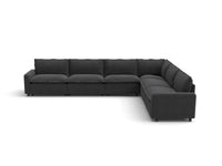Modular Cero Reclining Sectionals | 6-Piece Grey Linen Large Space V-Shaped Sectionals 6-Seater