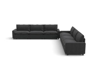 Modular Cero Modular Sectional Couch | 6-Piece Grey Linen Large Space V-Shaped Sectionals 6-Seater
