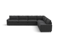 Modular Cero Modular Sectionals | 6-Piece Grey Linen Large Space V-Shaped Sectionals 6-Seater