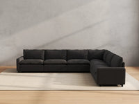 Modular Cero Modular Sectionals | 6-Piece Grey Linen Large Space V-Shaped Sectionals 6-Seater