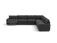 Modular Cero Sectional with Recliner | 6-Piece Grey Linen Large Space V-Shaped Sectionals 6-Seater