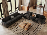 Modular Cero Modular Sectional Couch | 6-Piece Grey Linen Large Space V-Shaped Sectionals 6-Seater